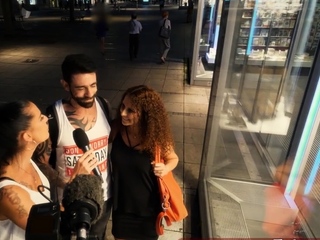 Sex casting with Mara Martinez and cuckold friend