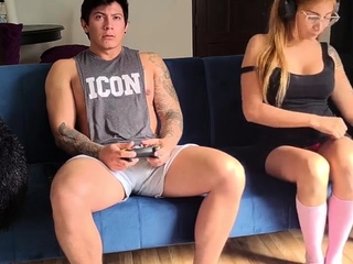 My cuckold girlfriend’s sister gives me a blowjob while my